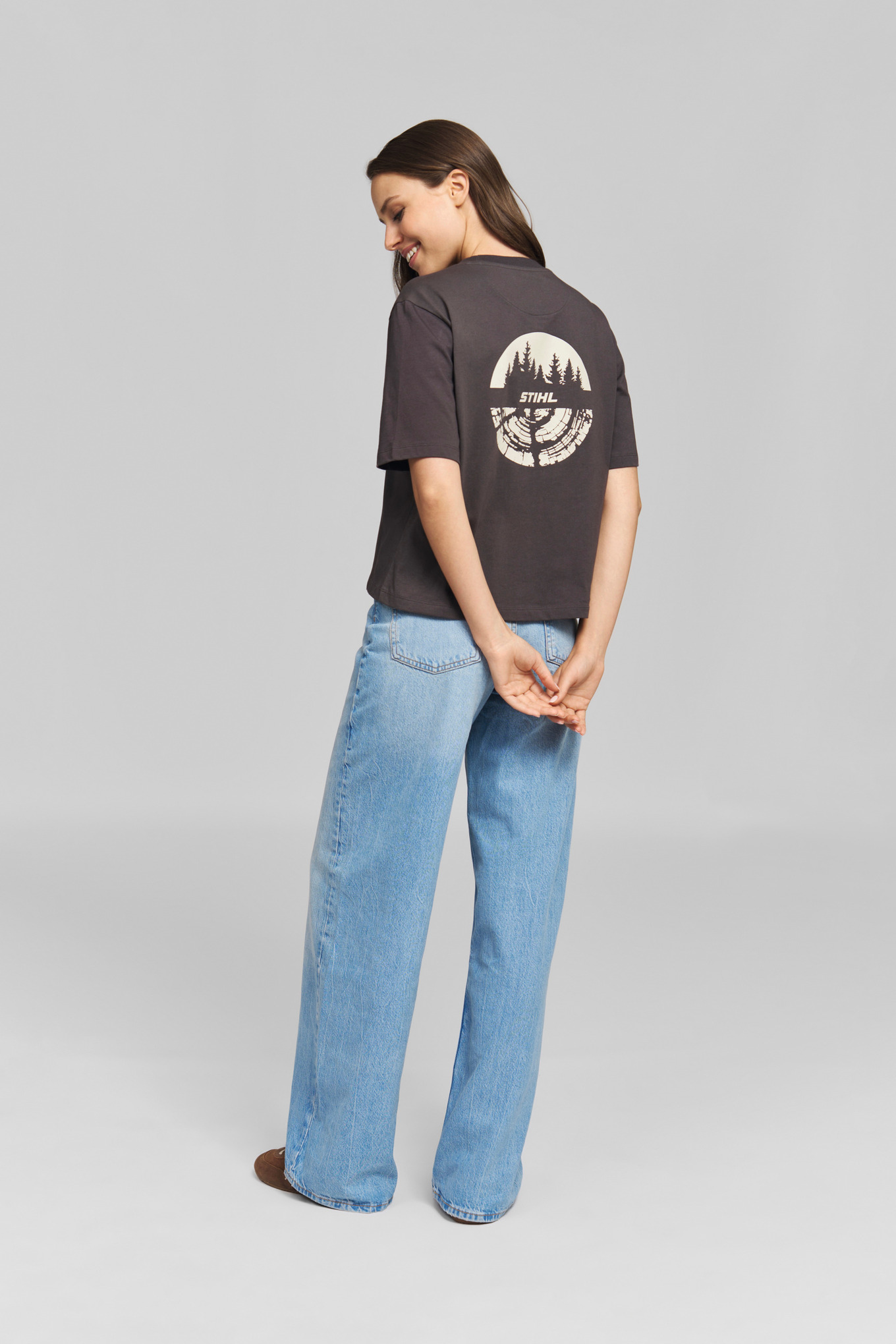 T-Shirt Damen TREE CIRCLE Grau